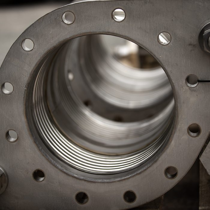 double tied steel bellows showing the flange profle