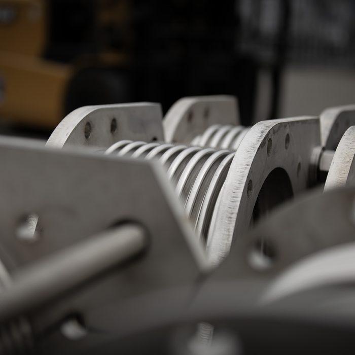 Single Tied flexible Stainless Steel Bellows packed on a pallet