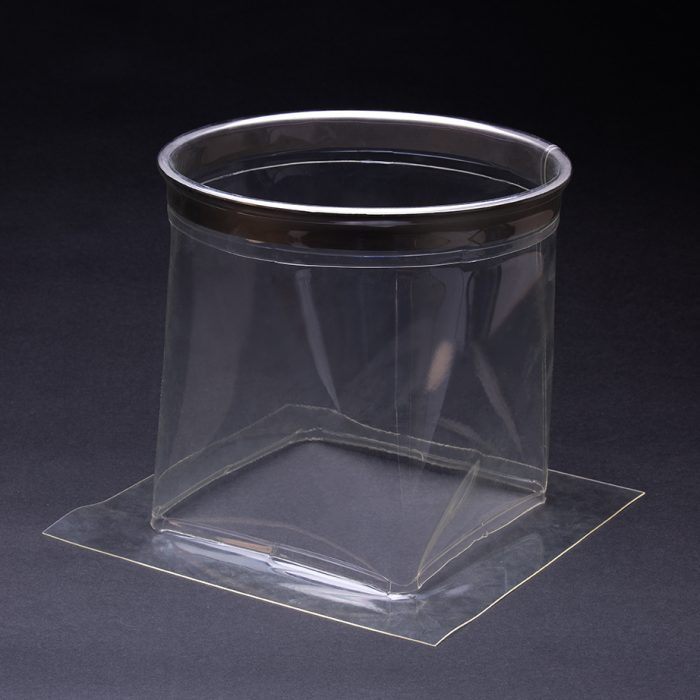 Square single flanged clear flexible polyurethane connector with Jacob end ferrule
