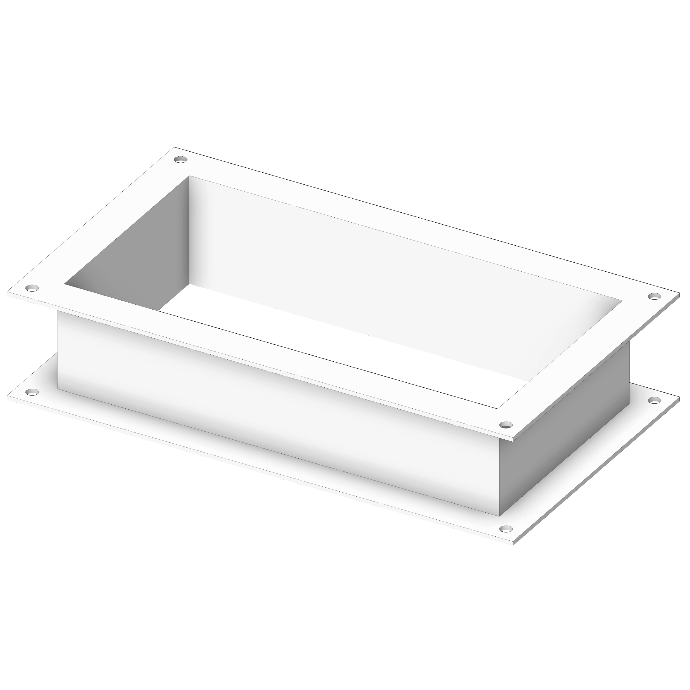 Rectangular Double Flange Drawing